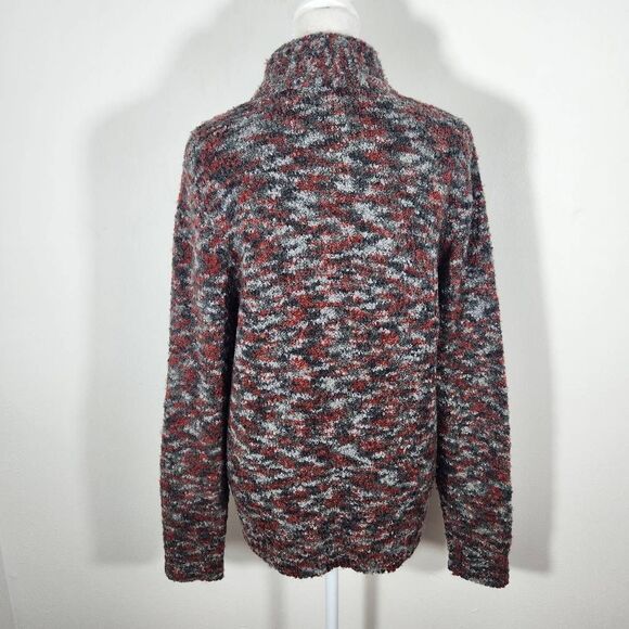 Woolrich Button-Front Cardigan Sweater Rust and Gray Wool Cardigan Size Small - Picture 5 of 9